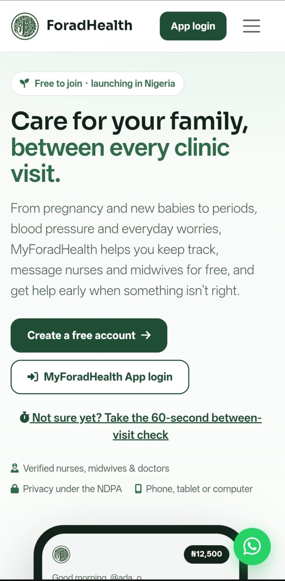 ForadHealth on mobile